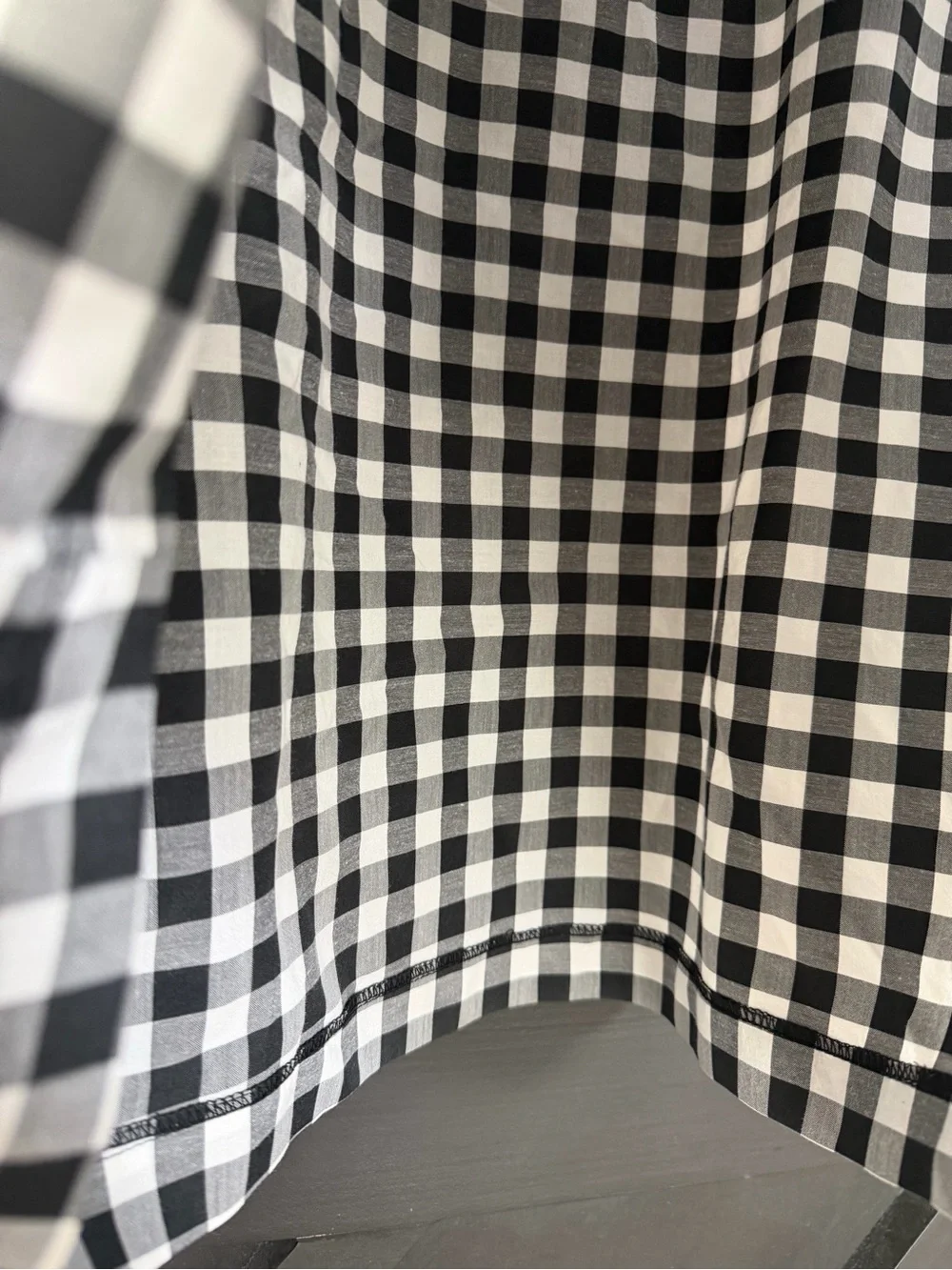 Pomander Place Black & White Gingham Button Front Shirt Dress, Size Medium